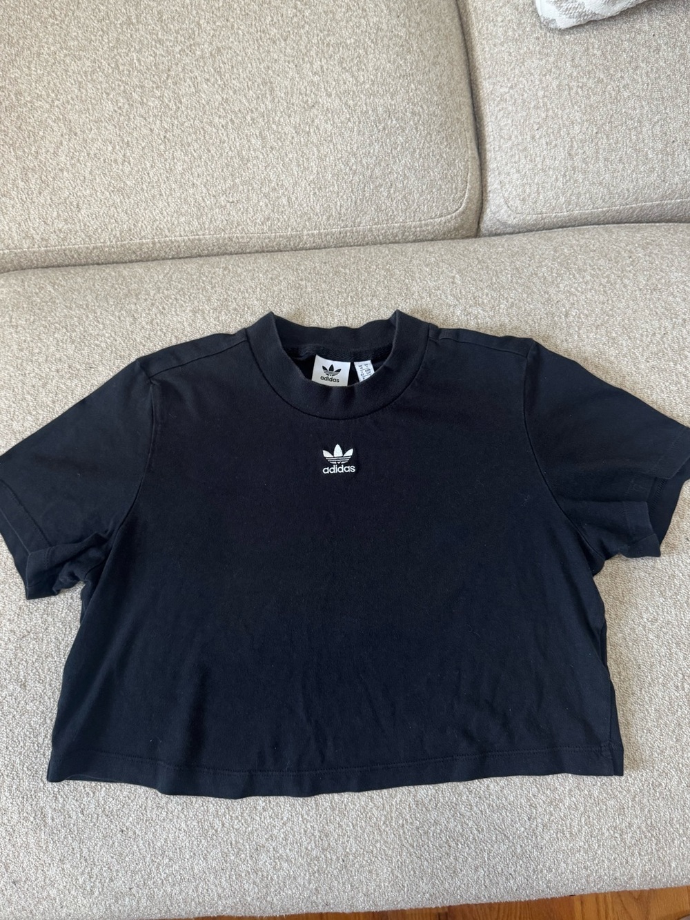 adidas Black Tee with White Trefoil Logo